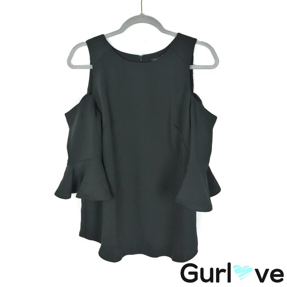 Ann Taylor S Black Open Shoulder Bell Sleeve Top